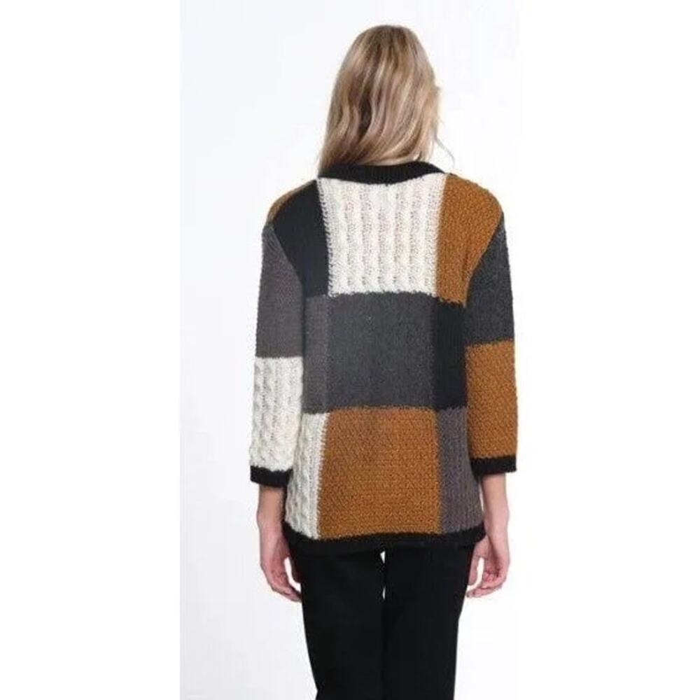 Multiples Color Block Button Front Cardigan Size S - Picture 2 of 4
